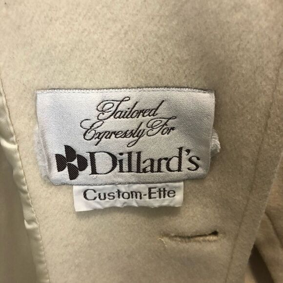 Vintage Dilards Country Pacer cream waist length pea coat, size 14/16 - Picture 14 of 15